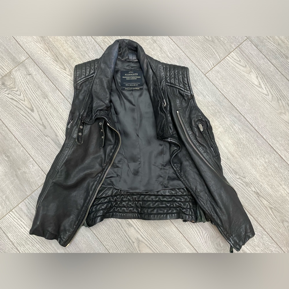 All saints leather vest